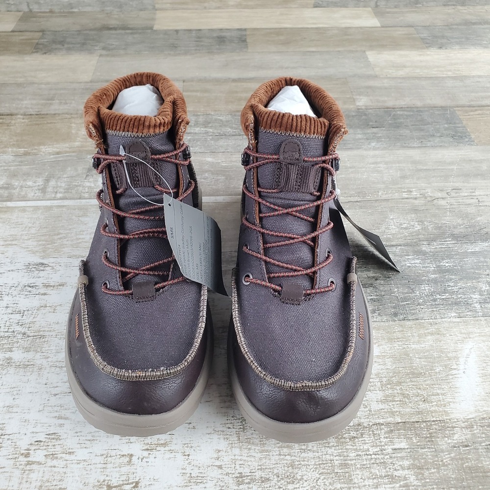 Hey Dude Mens Bradley Corduroy Collar Boots Size 9 Stretch Boot Brown - Picture 2 of 9